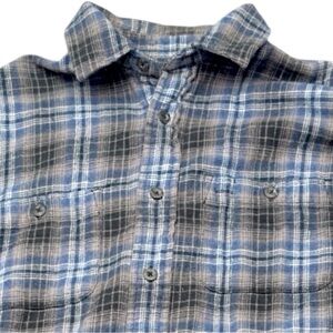 Woolrich Mens Flannel Shirt Plaid Cotton Workwear Hiking Outdoor Blue M Casual